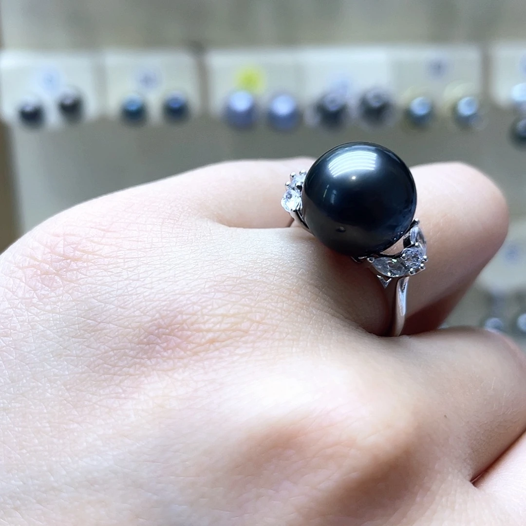 海水珍珠戒指银S925镶嵌
