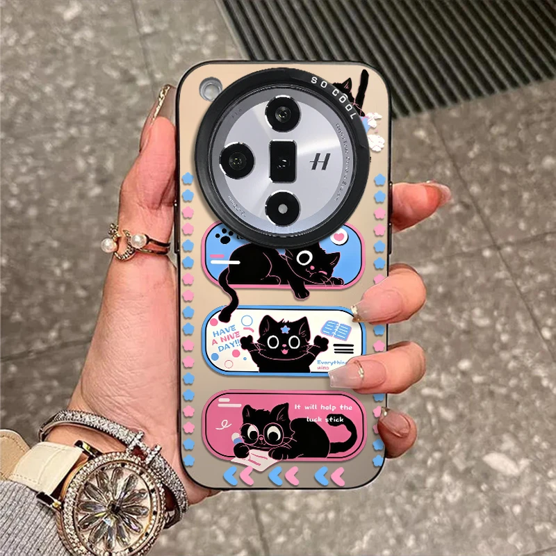 三只黑猫适用于OPPOfindx9手机壳x8磨砂彩银X7新款外壳防摔保护套