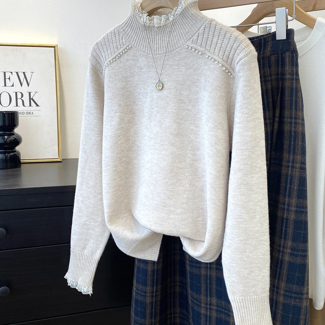 5089气质百搭毛衣针织开衫女新款外搭洋气上衣针织纯色