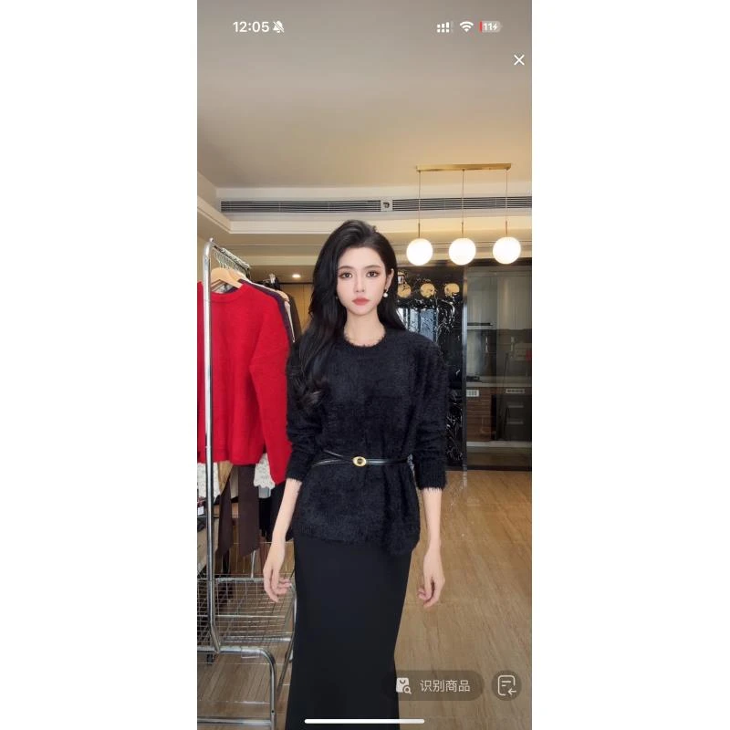 ZOUYASHIFA 黑色柔软亲肤毛衣 YS1203