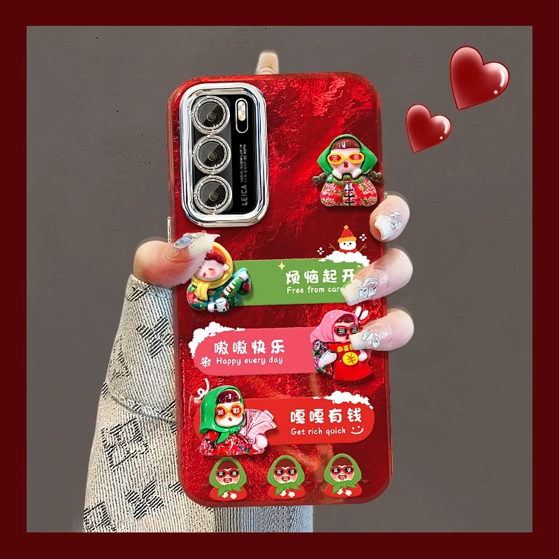 适用于华为p40东北女孩精孔冰川壳女手机壳通用可爱网红女款