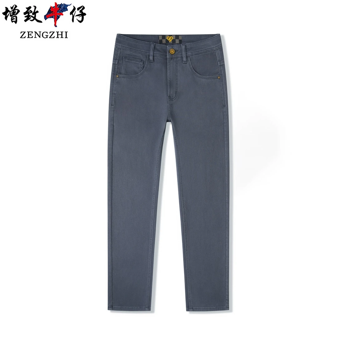 岩石灰【八面弹】秋冬新款品质百搭男士牛仔裤弹力合体直筒裤#082