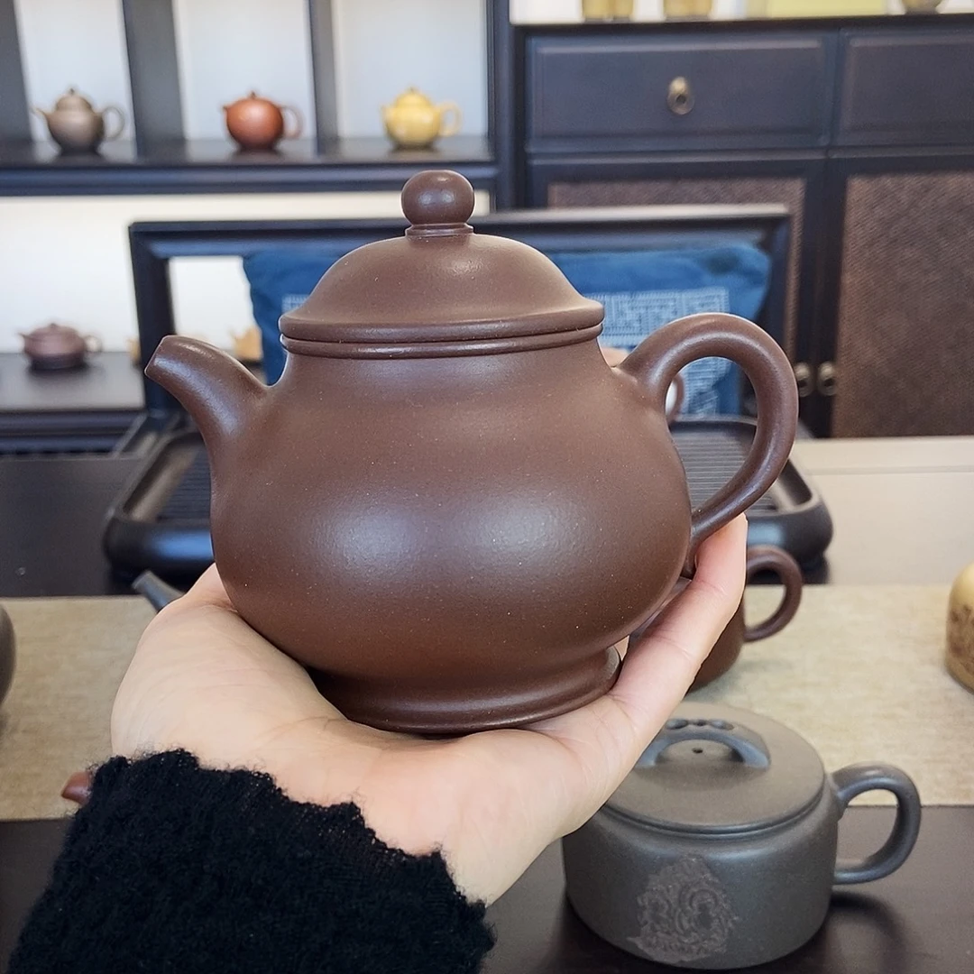 茶壶紫砂半手工潘壶