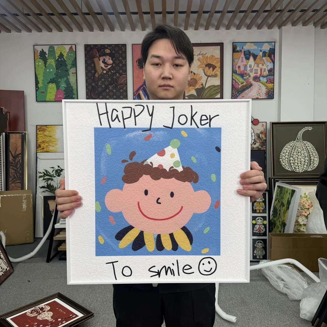 现代卡通开心joker卧室装饰画餐厅卧室挂画小众装饰画5050