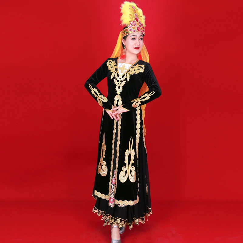 新款新疆维族舞蹈演出少数民族练功服装艺考独舞服饰恰伴