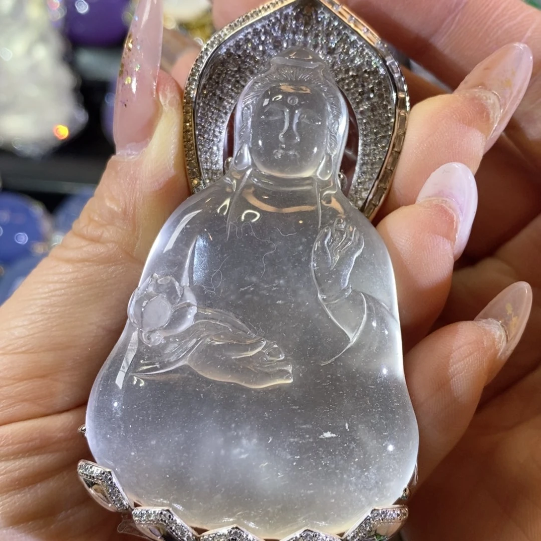 石英质玉银S925镶嵌颈饰