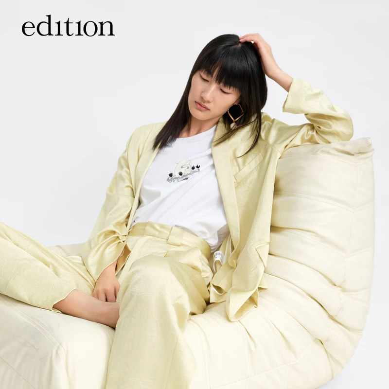 【金拐子专属】edition休闲时尚青果领垂感三醋酸西装#EBB2BLA004