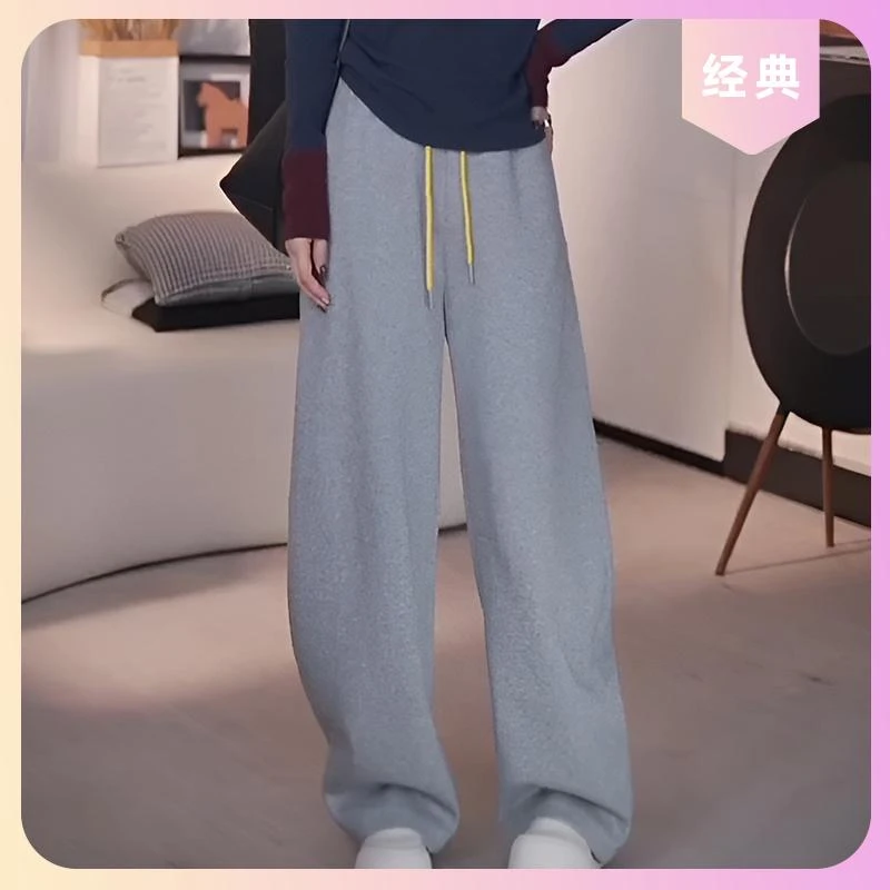 2025春秋新款美式多巴胺彩色弯刀裤欧洲站宽松百搭运动休闲卫裤