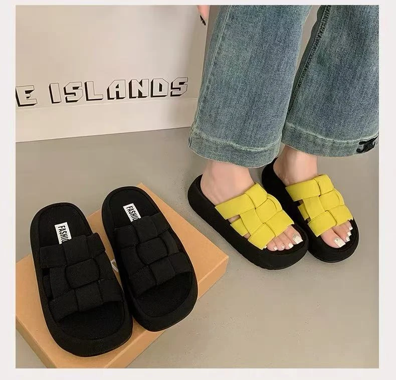 【交个朋友专属】N 158新款时尚百搭编制厚底凉拖N25-S831