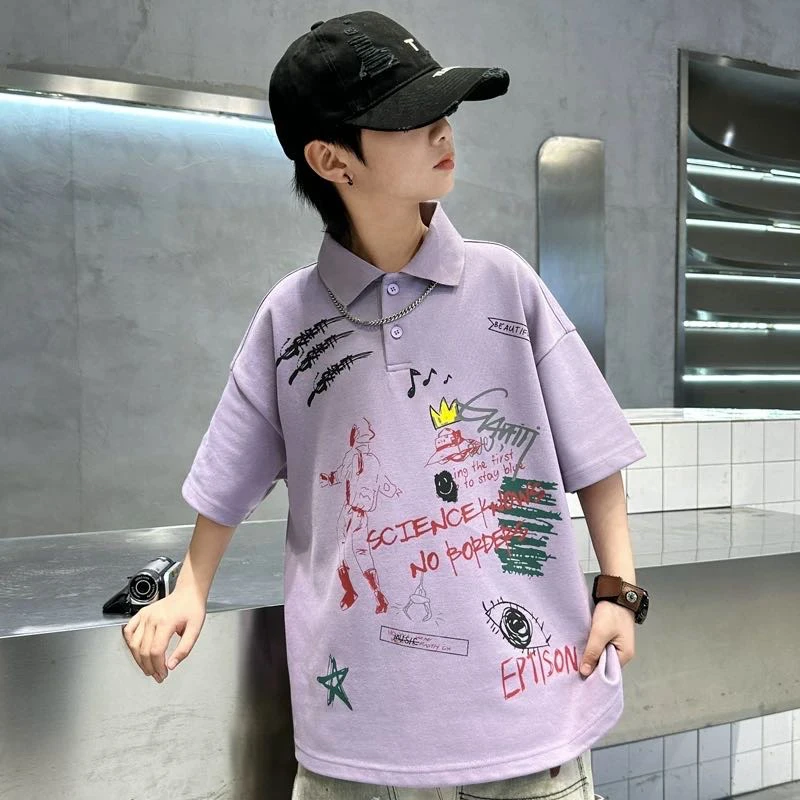 男童夏装短袖POLO衫中大童儿童夏季韩版洋气百搭帅气衣服宽松潮