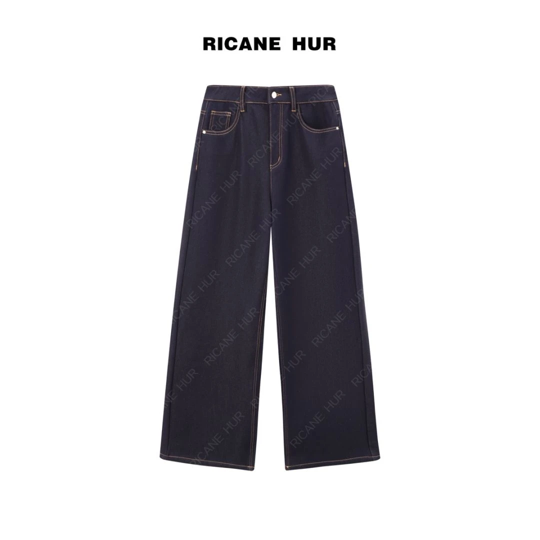 【小米专属】RICANE HUR新款"法棍牛仔"百搭不挑人直筒牛仔裤200033