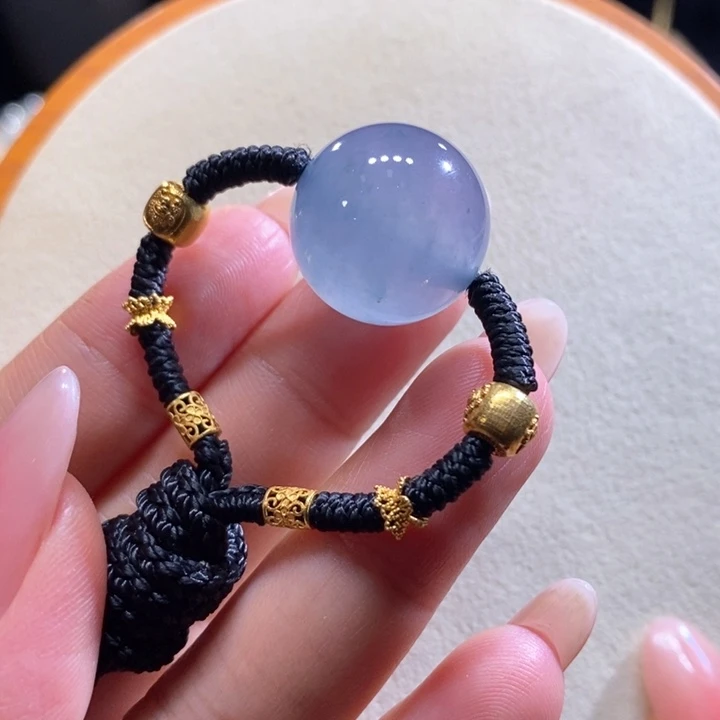 翡翠18K金镶嵌吊坠(不含链)翡翠星空紫大珠卡18.7m