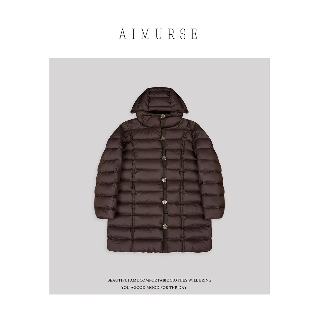 AIMURSE 【暖冬胶囊】小众设计师 冬季保暖连帽百搭羽绒服 AM70228