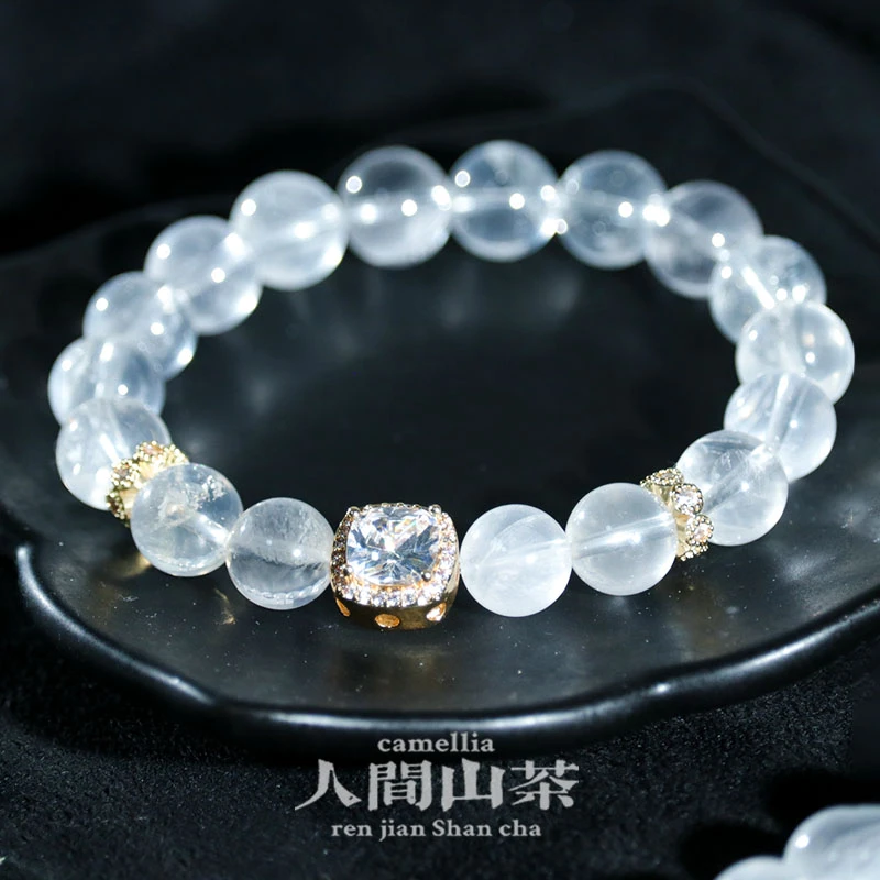 人间山茶A2-1469 【喜马拉雅白】白水晶手串 多样性发货