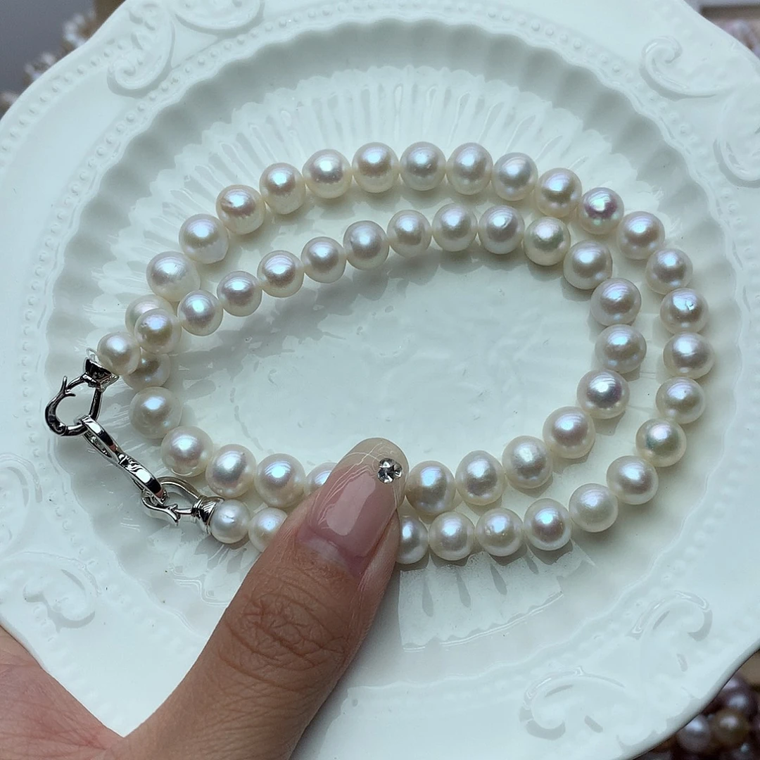淡水珍珠8-9未镶嵌e24项链