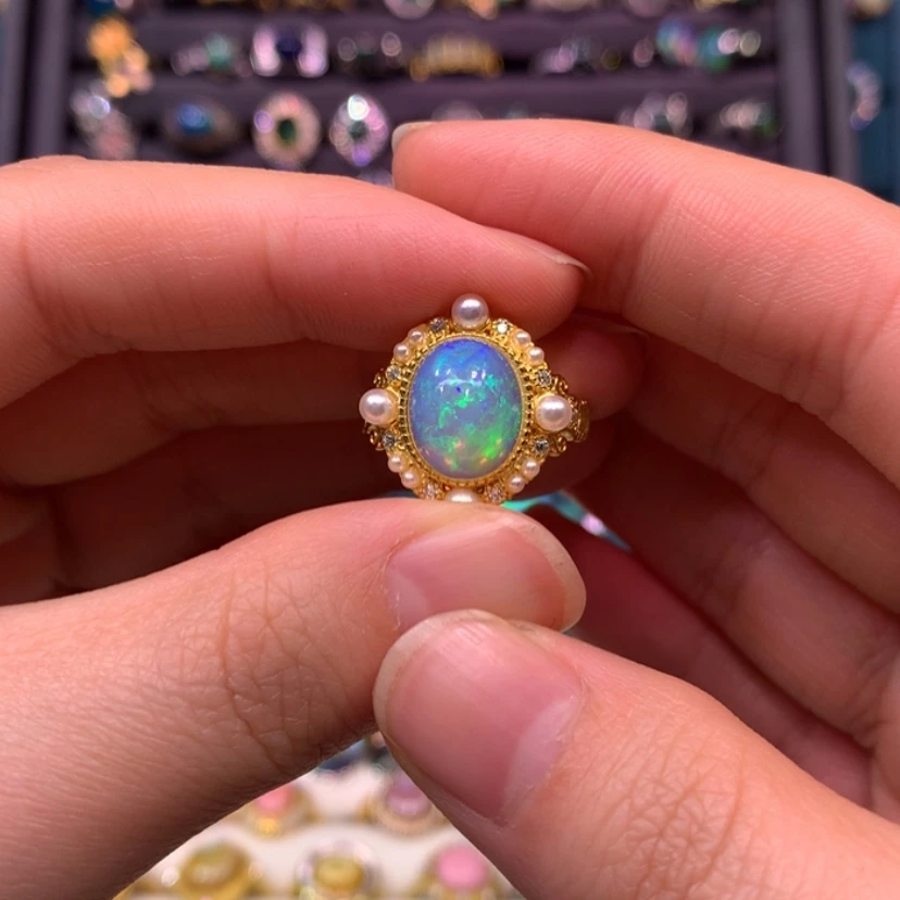 【闪购商品】欧泊戒指款式银S925镶嵌八*