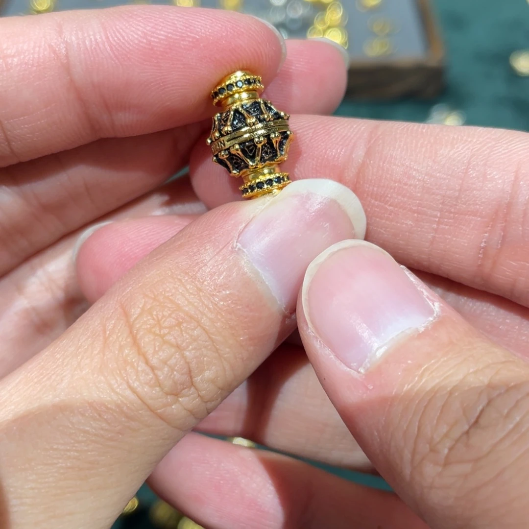 10梵金古珠轴一套，转不快