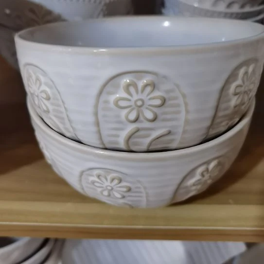盘瓷片微瑕半夏面碗两个一组