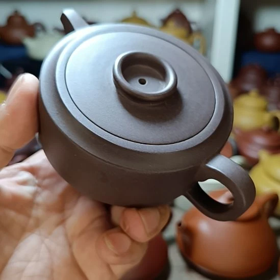 紫砂茶盘原矿天青周盘200cc内推半手工