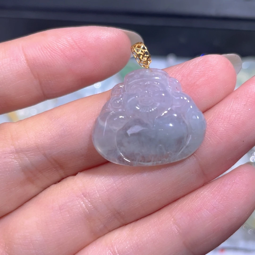 颈饰18K金镶嵌翡翠翡翠