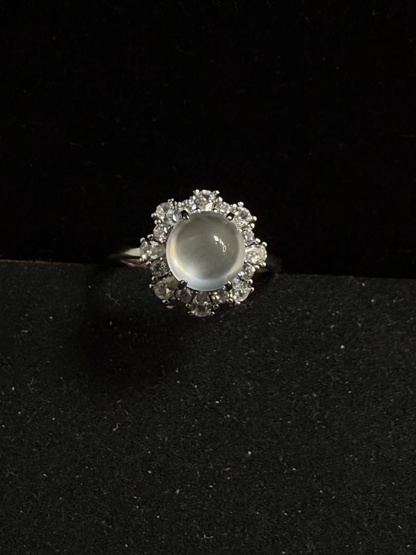 ＜石韵Tｏｎｅ＞｛镜中花｝天然俄料石英质玉百搭女戒活口可调节