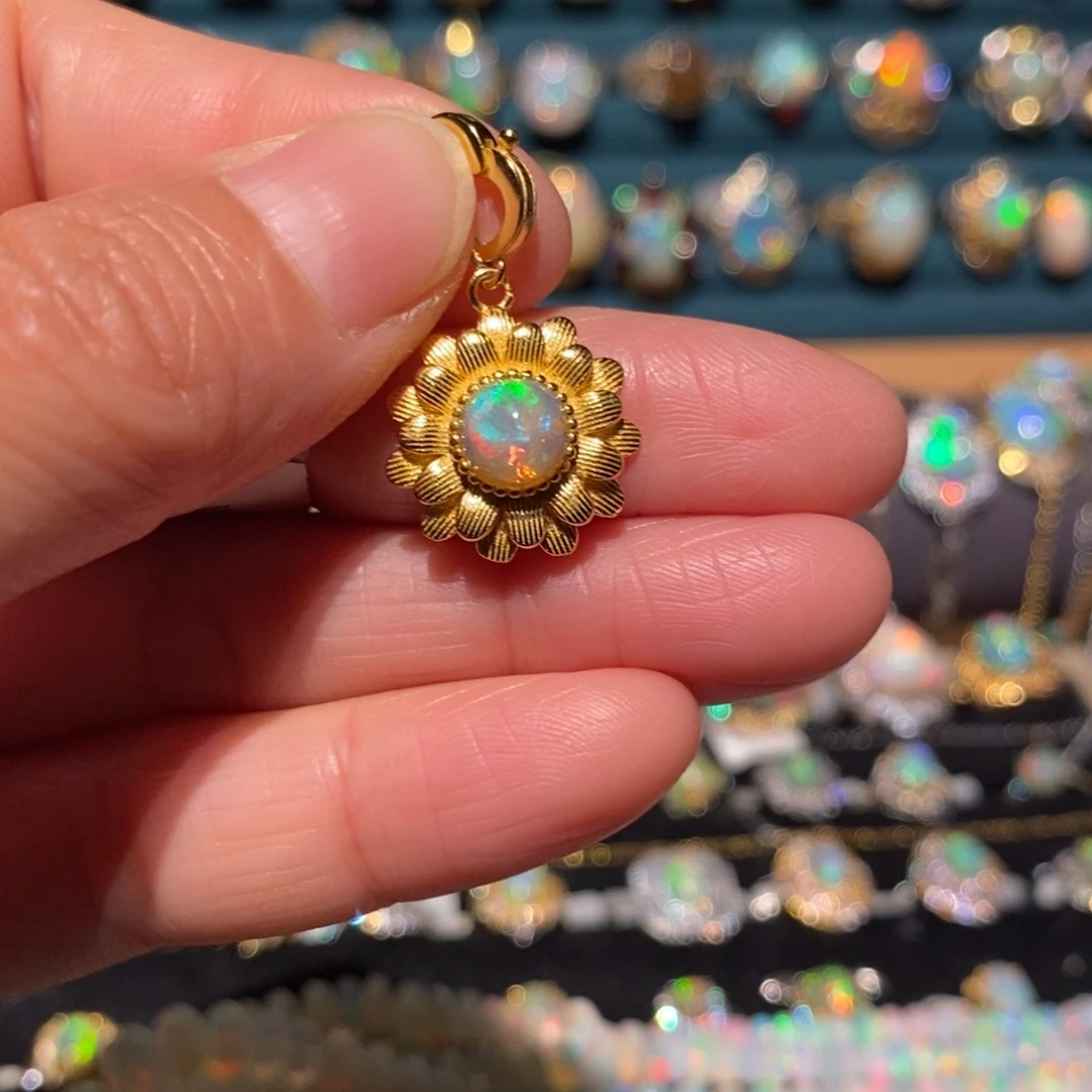 欧泊银S925镶嵌吊坠