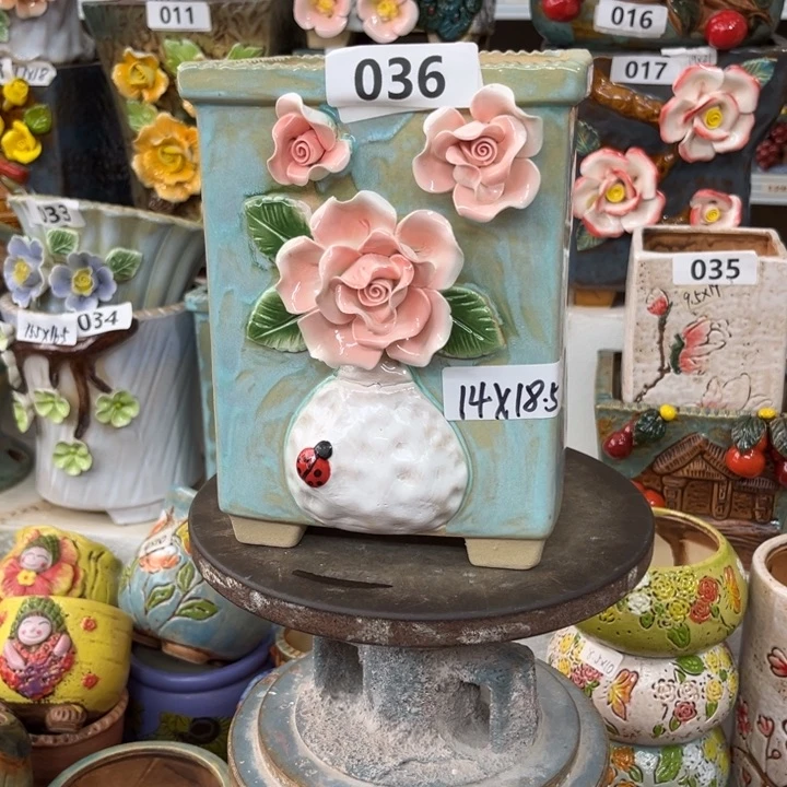 紫砂花盆粗陶材质多肉花盆