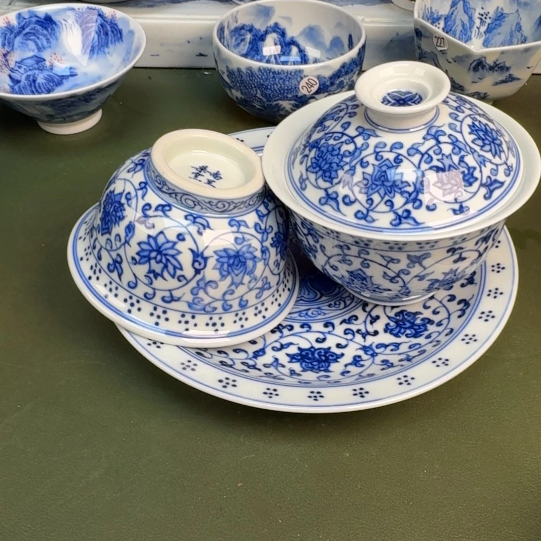 瓷景德镇纯水绘茶具圆圆202，203，204