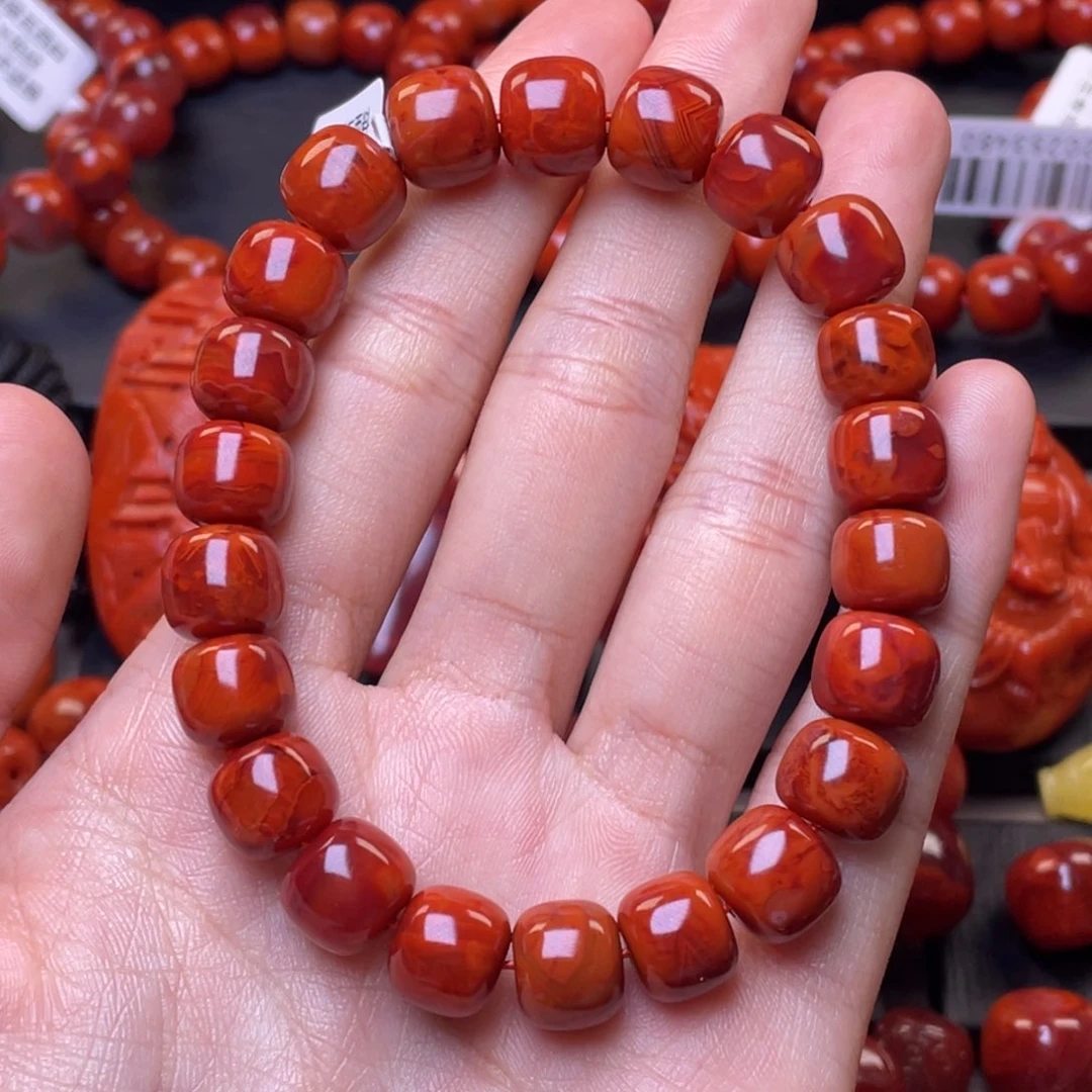 南红玛瑙其他未镶嵌y10mm瓦西火焰纹老型手串