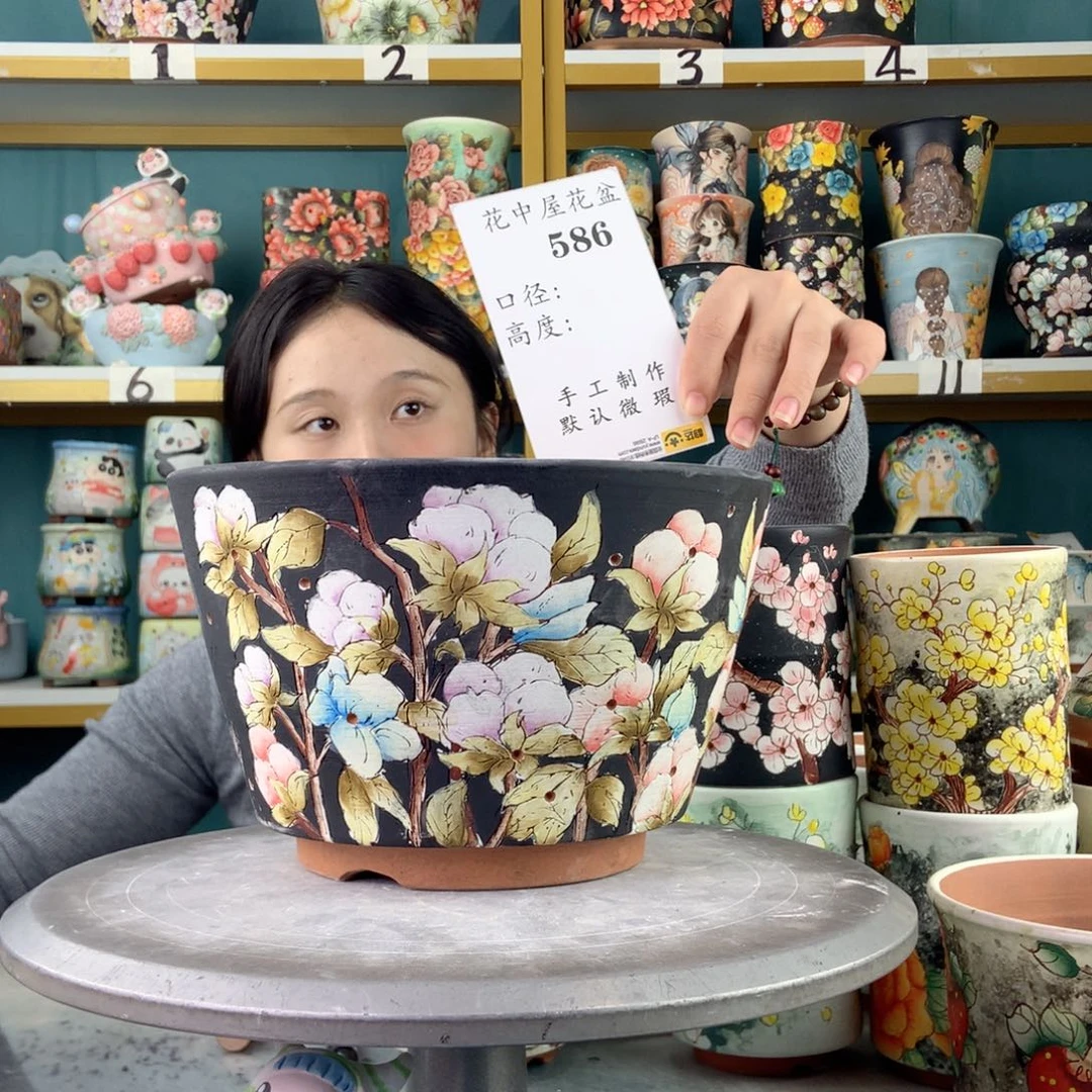 旭***晗陶景德镇手工花盆586