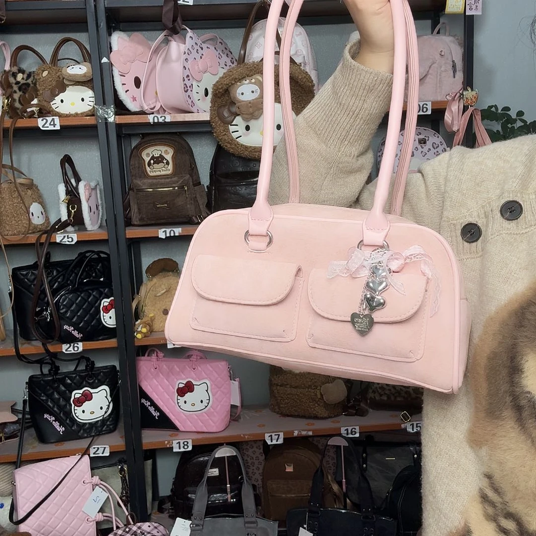 PU腋下包特价款粉色