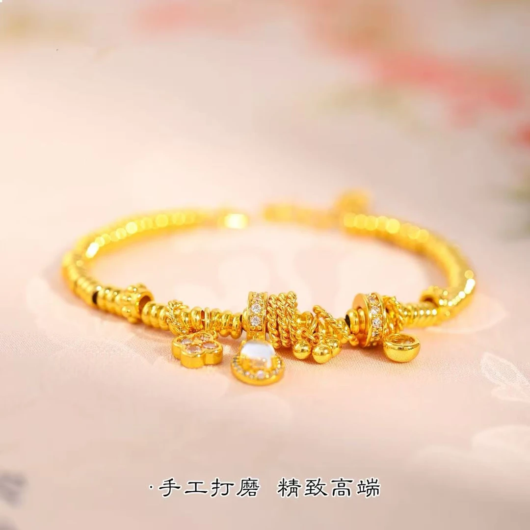 Y-6392  时尚精工四叶花园环盘缠手链 复古气质 + 专柜礼盒