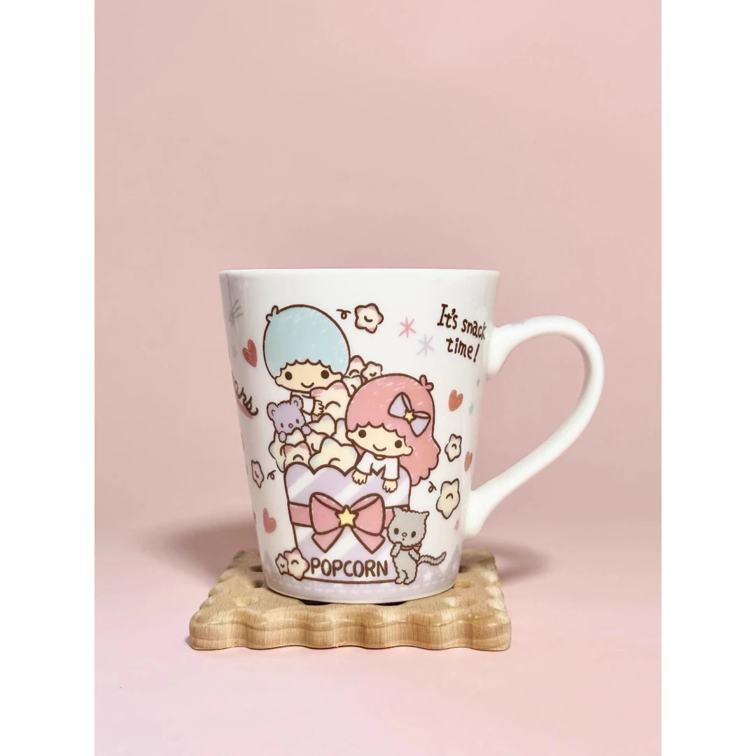 新款出口日本三丽ou可爱卡通双子星陶瓷马克杯 咖啡杯 牛奶杯杯子