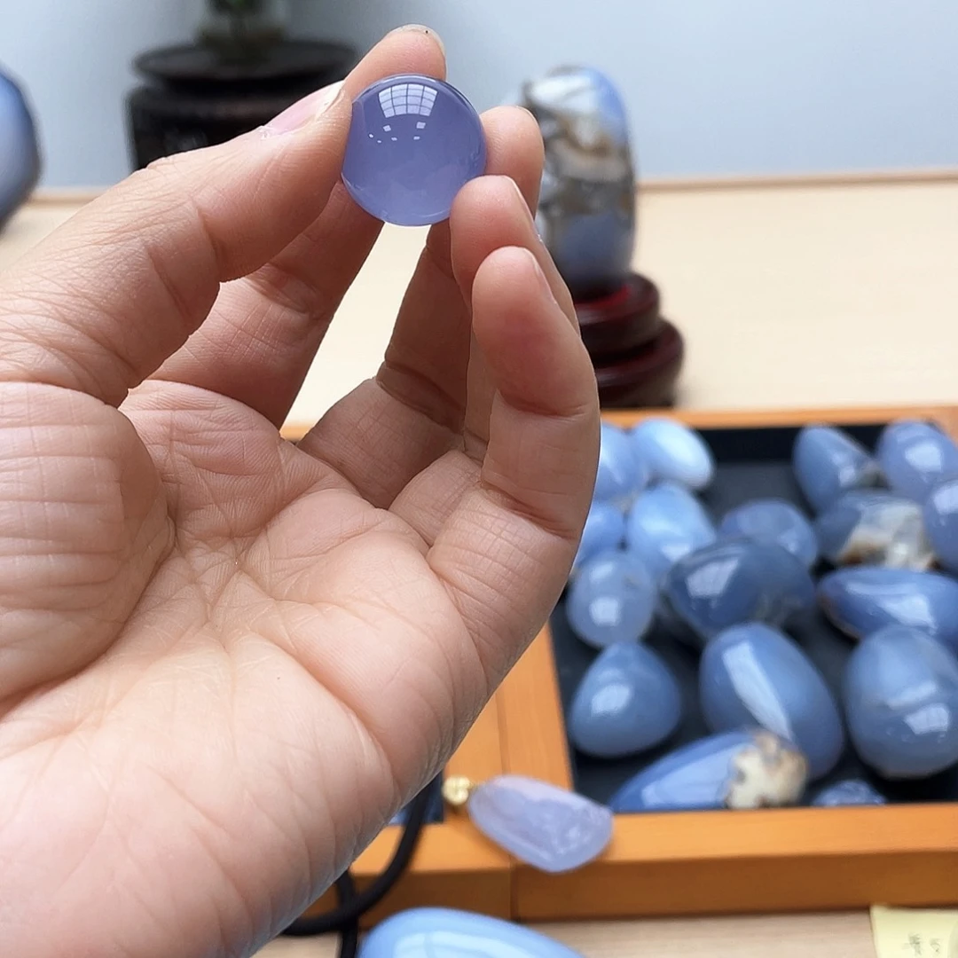 玛瑙/玉髓蓝玉髓未镶嵌张****