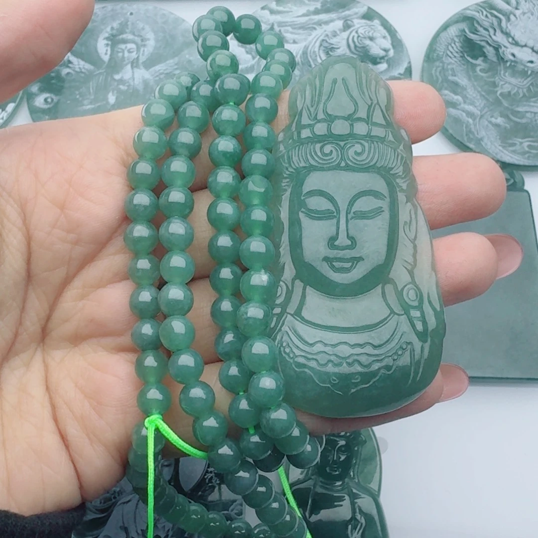 翡翠未镶嵌颈饰多样性发货天然A货翡翠