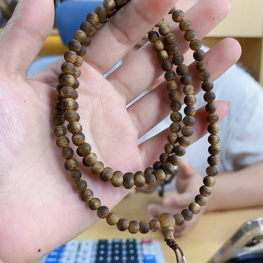 沉香碎屑沉香野生黄棋圆珠长串0.5/8克多样性发一
