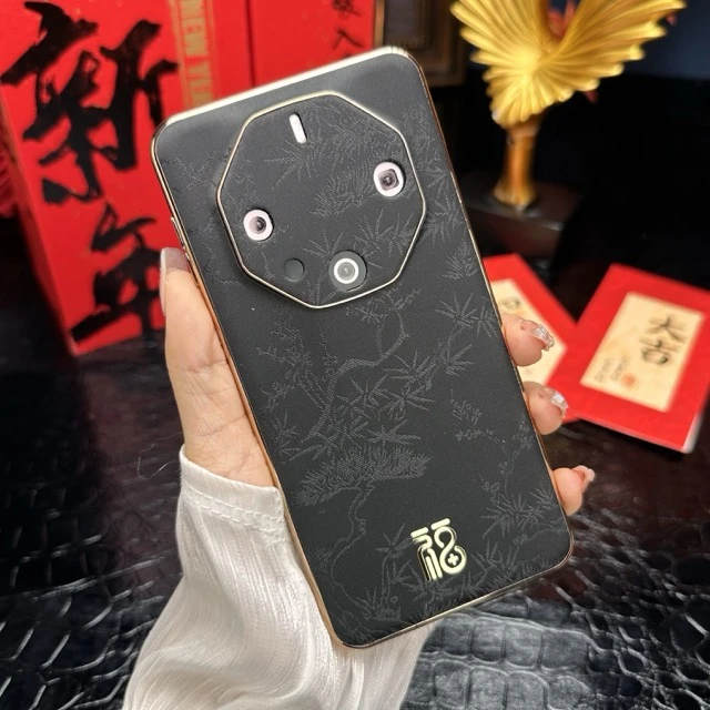 【国风印花纹理+烫金福字】适用华为Mate60RS保时捷中国风电镀壳