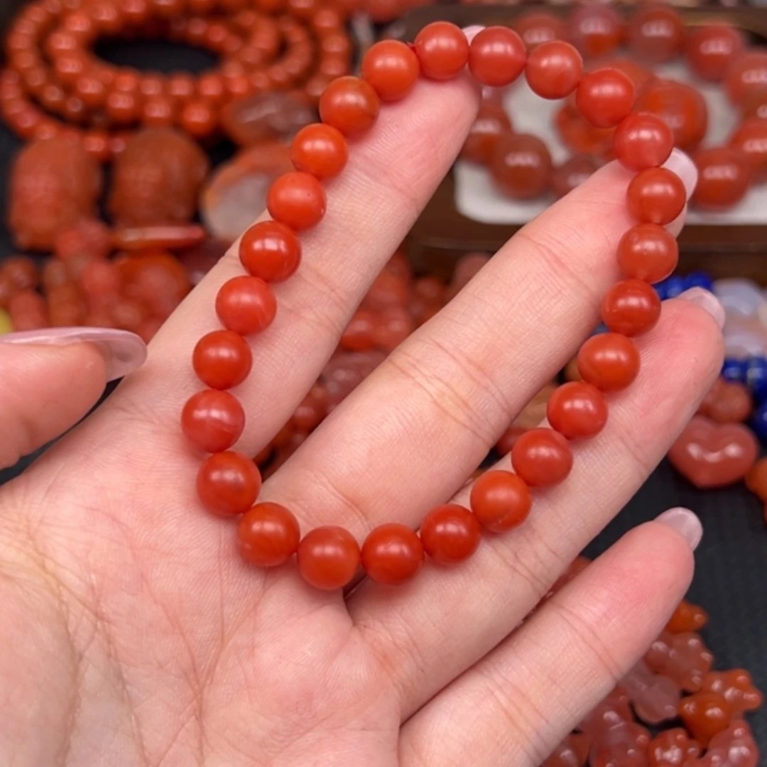 镜***穹南红玛瑙未镶嵌手链