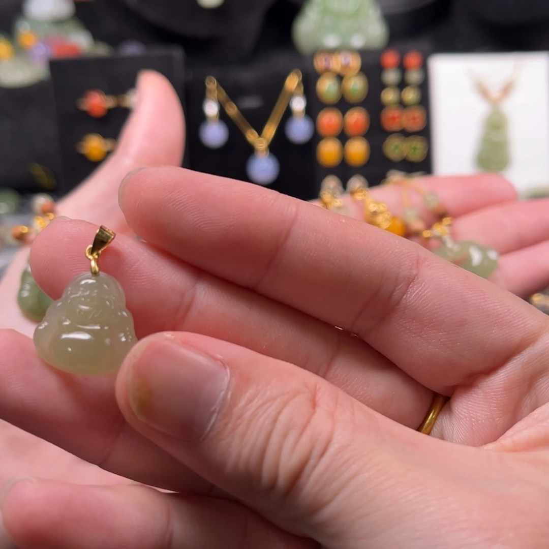 颈饰银S925镶嵌和田玉