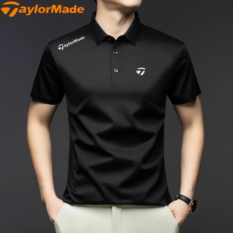 Taylormade泰勒梅高尔夫男装户外上衣夏季polo衫男士蚕丝速干T恤