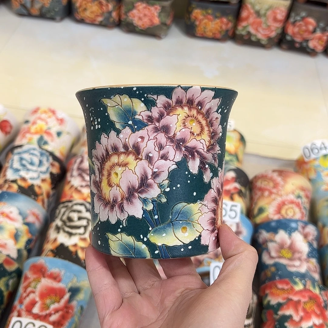 景德镇炫彩手绘口10.5高10