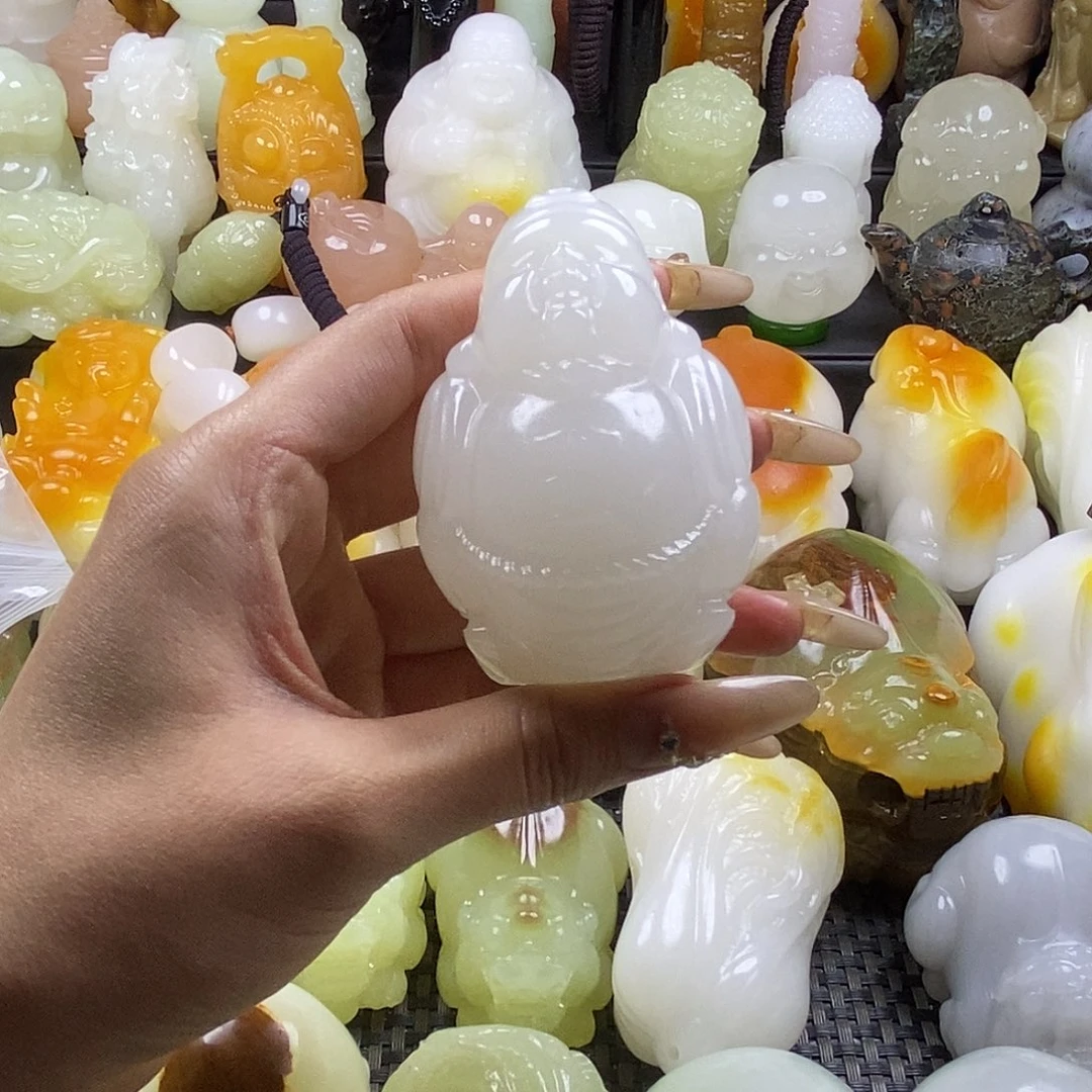 无花朵原石雕刻把件