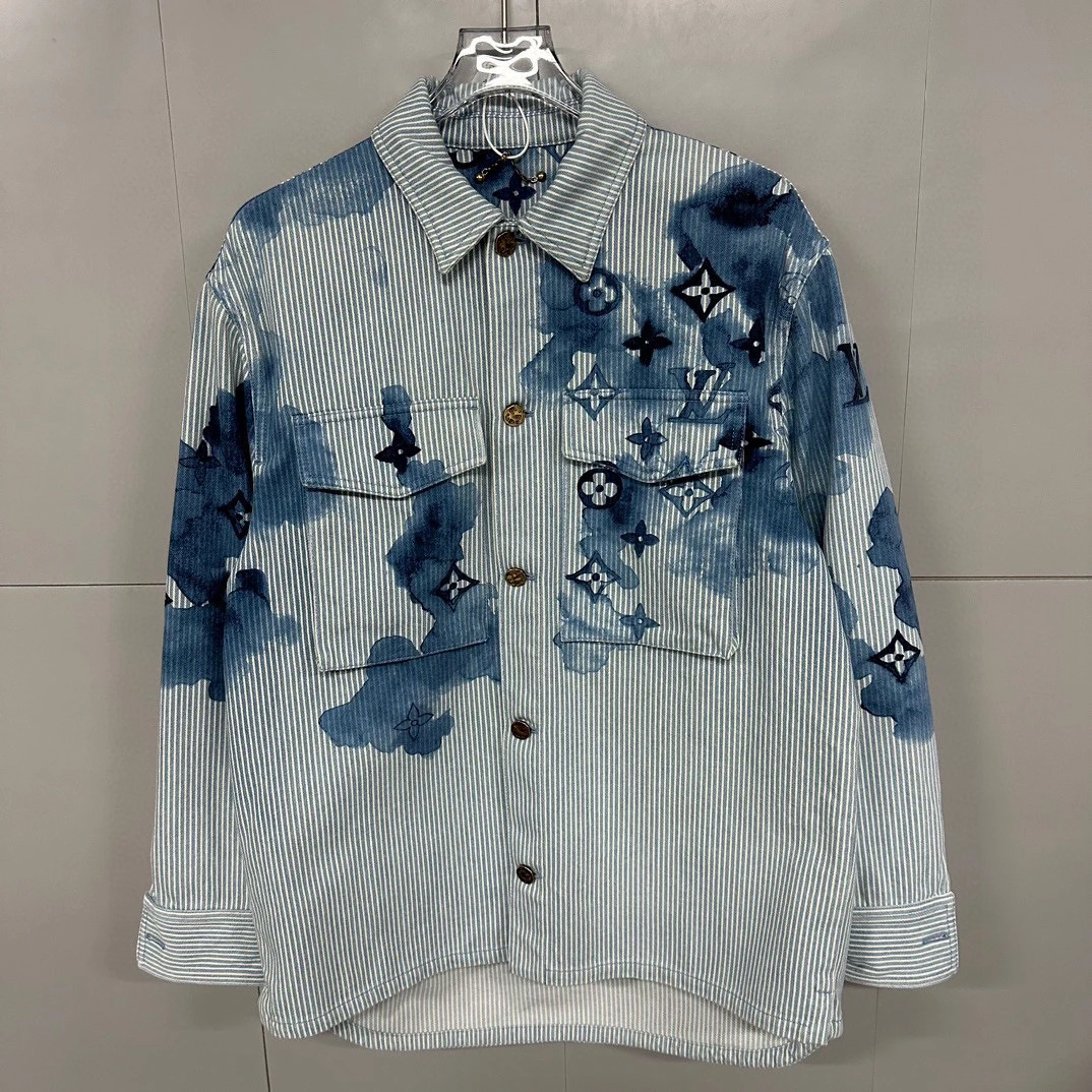 99新  LV 水墨老花牛仔衬衫外套 L码 J01447