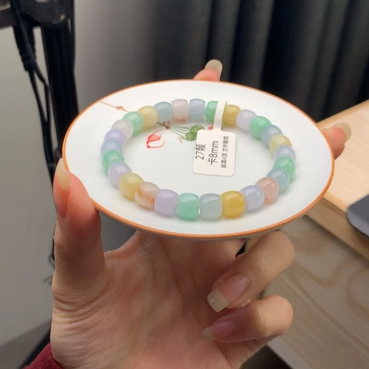 翡翠未镶嵌手链翡翠y119 卡8