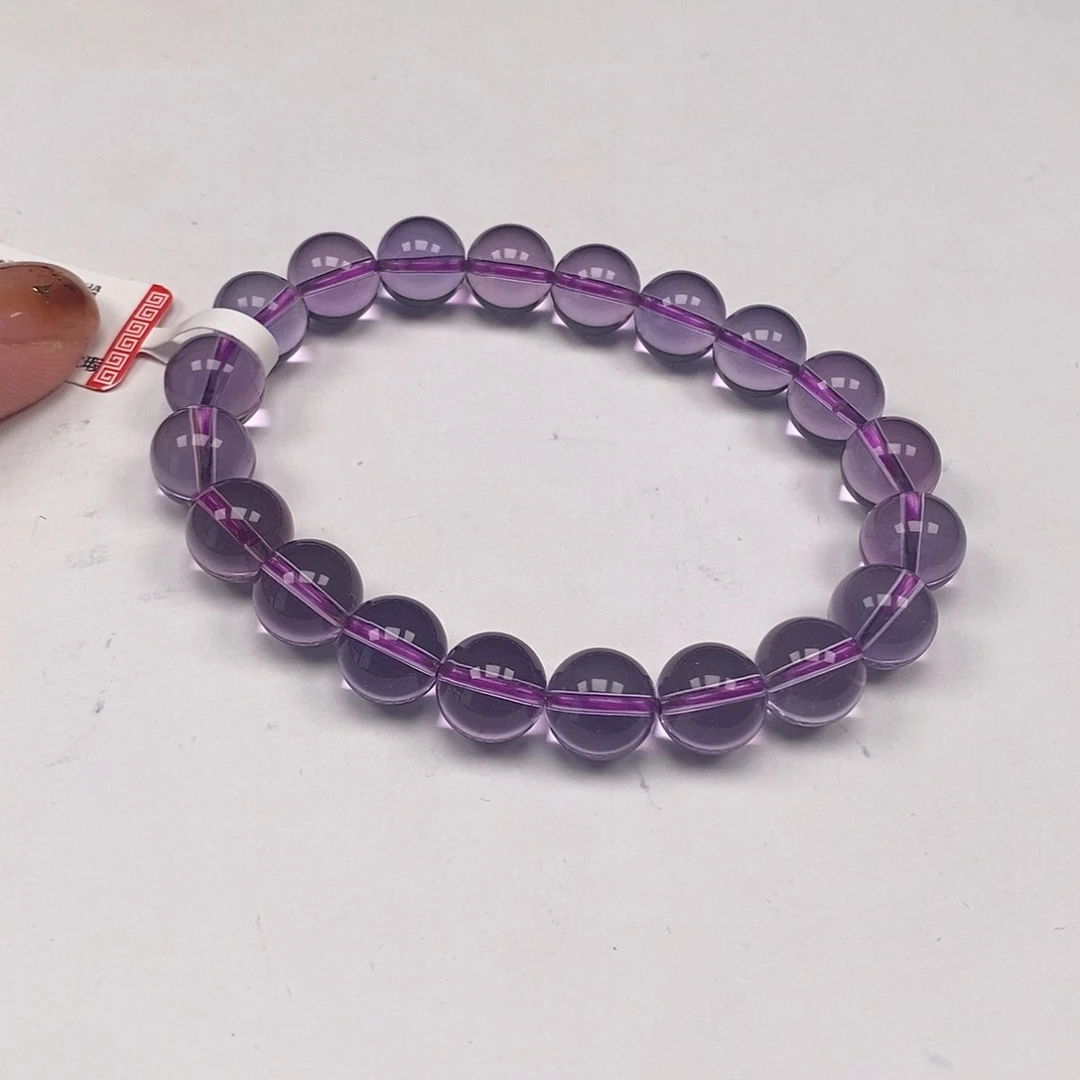 未镶嵌手链水晶全净体巴西紫水晶9.5mm