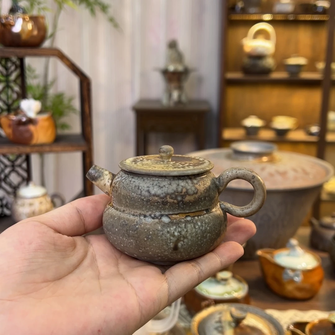 不染柴烧精品葫芦壶