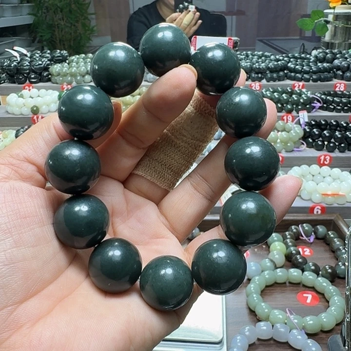 未镶嵌手链和田玉新疆沙枣青卡20