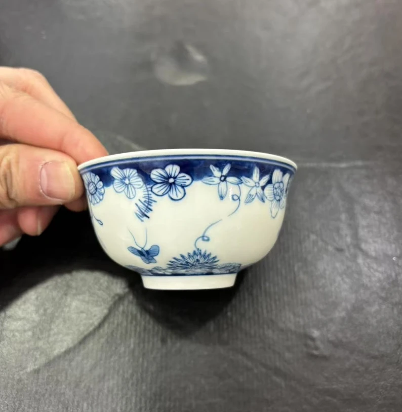 景德镇国营好瓷推荐官青花蝶恋花画片主人杯21y