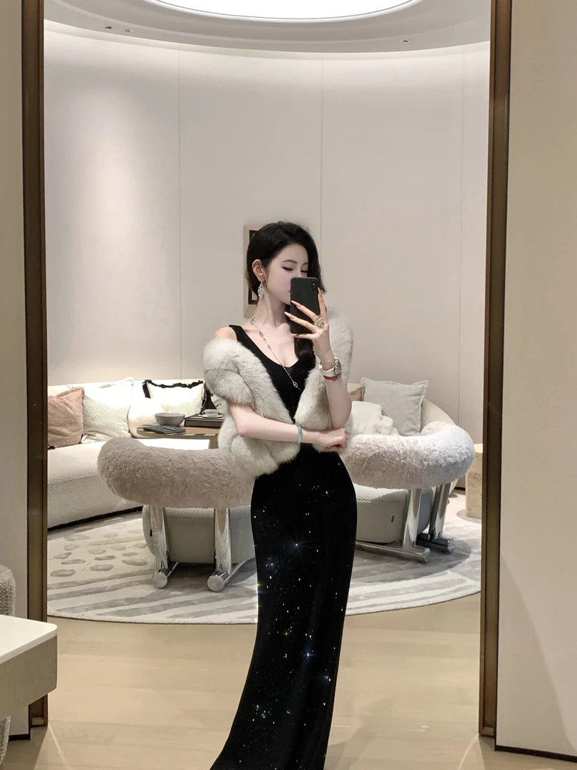 【雅乔定制】进口整皮狐狸毛马甲外套DYDD-25070028