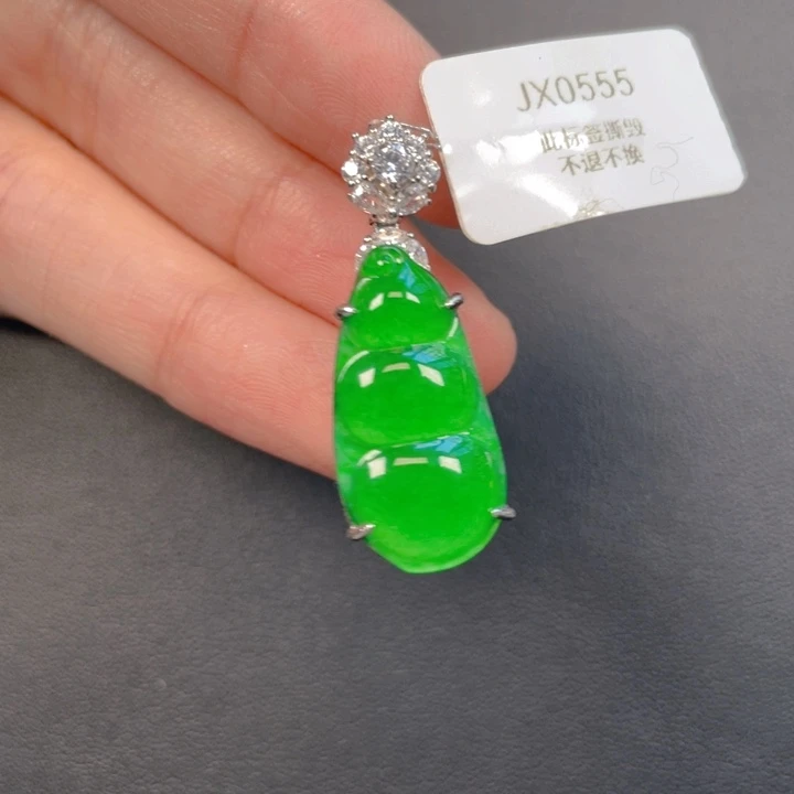 翡翠银S925镶嵌吊坠(不含链)